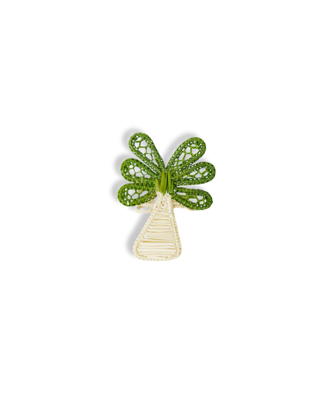 Natural woven napkin ring - Palma Design - Natural & Green | SIRA