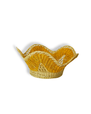 Natural woven basket - Abo Design - Natural & Yellow | SIRA
