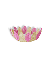 Natural woven basket - Palma Design - Natural & Pink| SIRA