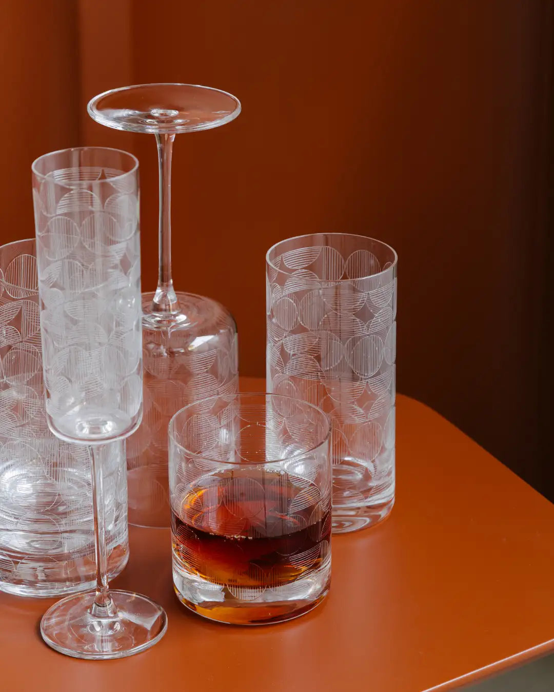 Stem Glass - Solar Graphic Pattern - 2pcs | JUA