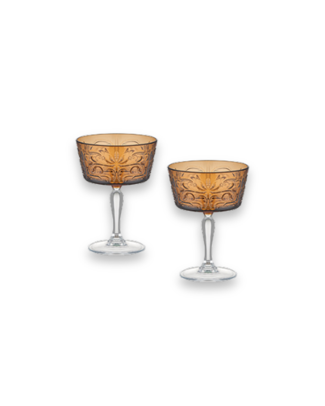 Verre à Pied en Cristal - Design Coloré Ambre | ZURI
