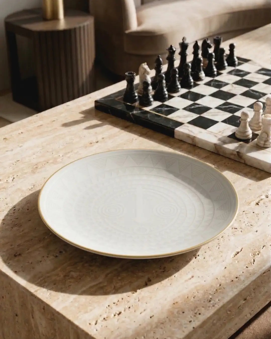 Fine Porcelain Charger Plate - Luminous White Design | THE ESSENTIALS