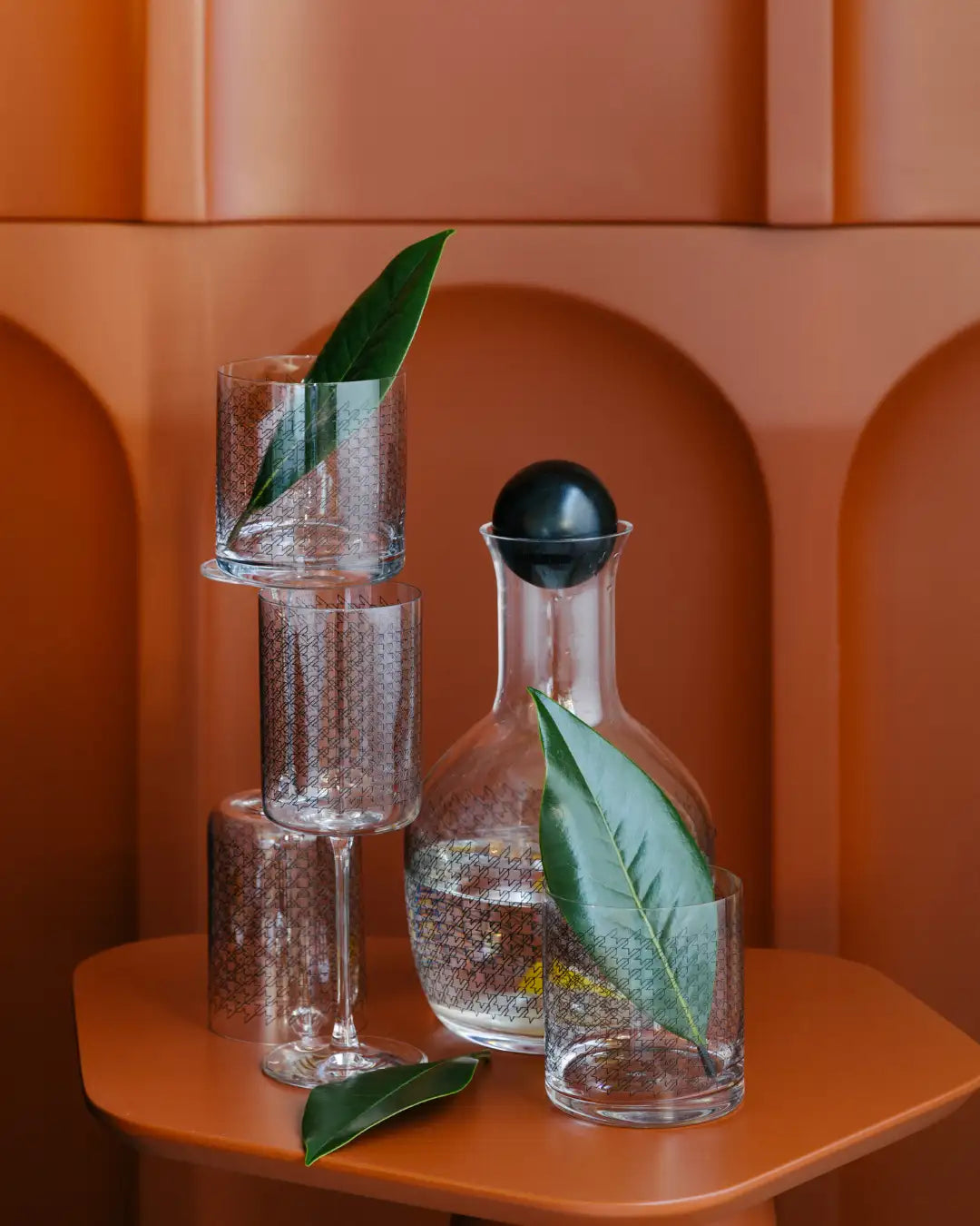 Glass Carafe - M Line Pattern | JUA