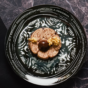 Assiette à Dessert en Porcelaine Fine - Design Noir & Blanc | The Vibration