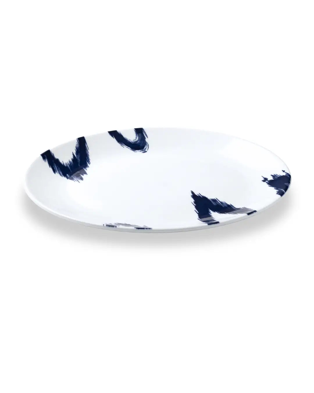Porcelaine Fine - Plat Ovale - Motif Bleu et Blanc | ADIRE