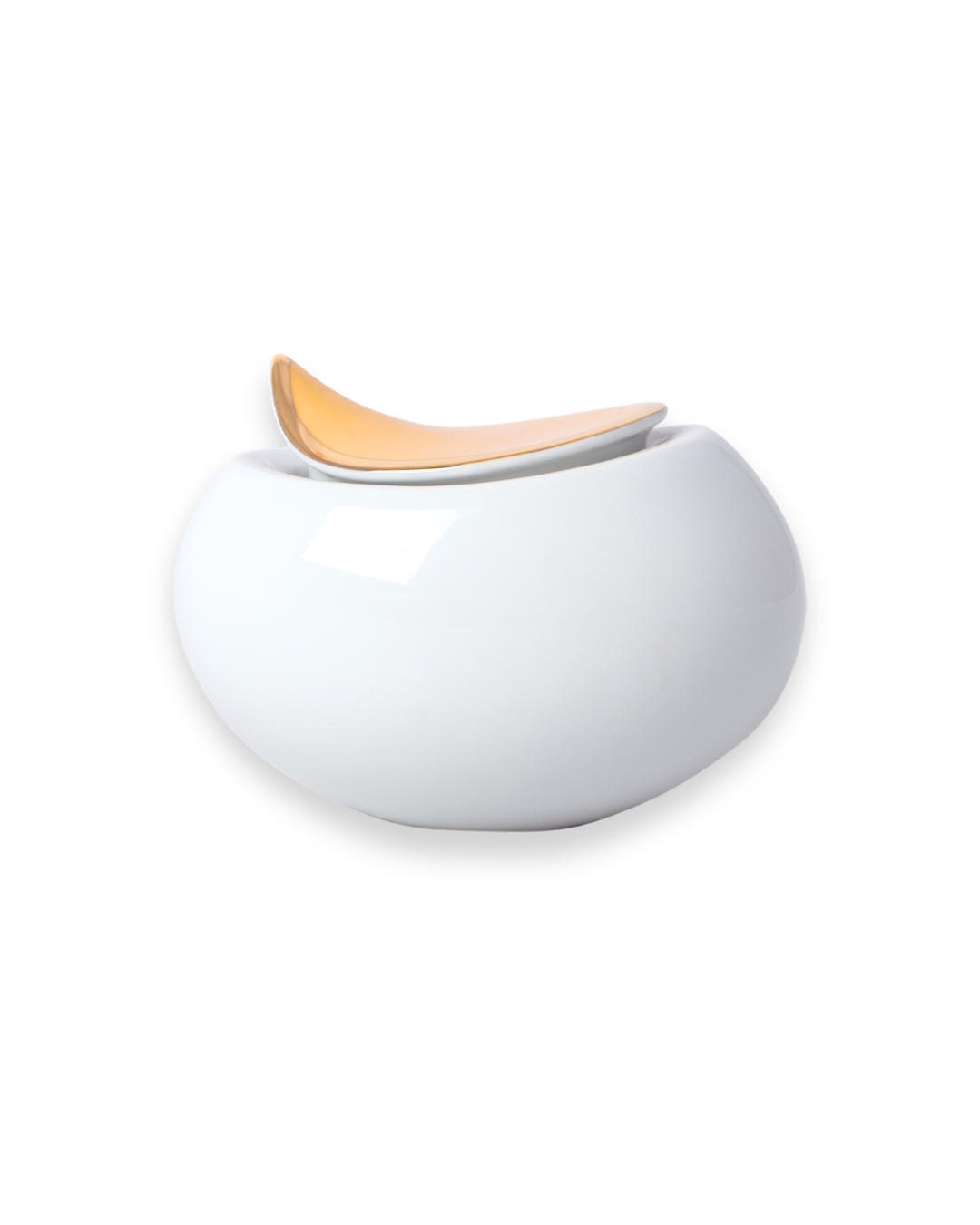 Fine Porcelain Sugar Pot - Papaya Color Design | BAHIA