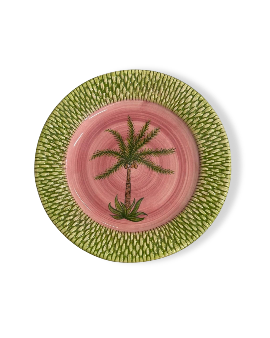 Assiette en faïence - Design couleur Goyave | BAHIA PALM