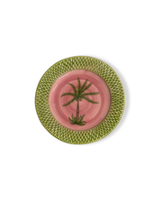 Earthenware Dessert Plate  - Guava Color Design | BAHIA PALM
