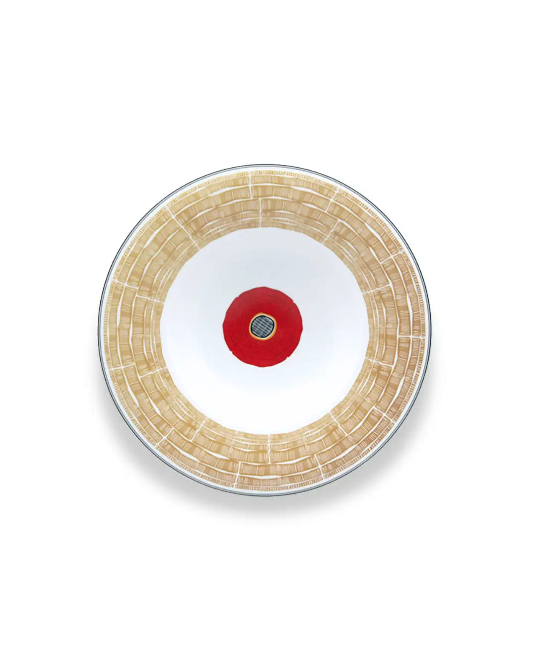 Assiette à soupe en porcelaine fine - Motif Bamboo Couture | BAMBOO