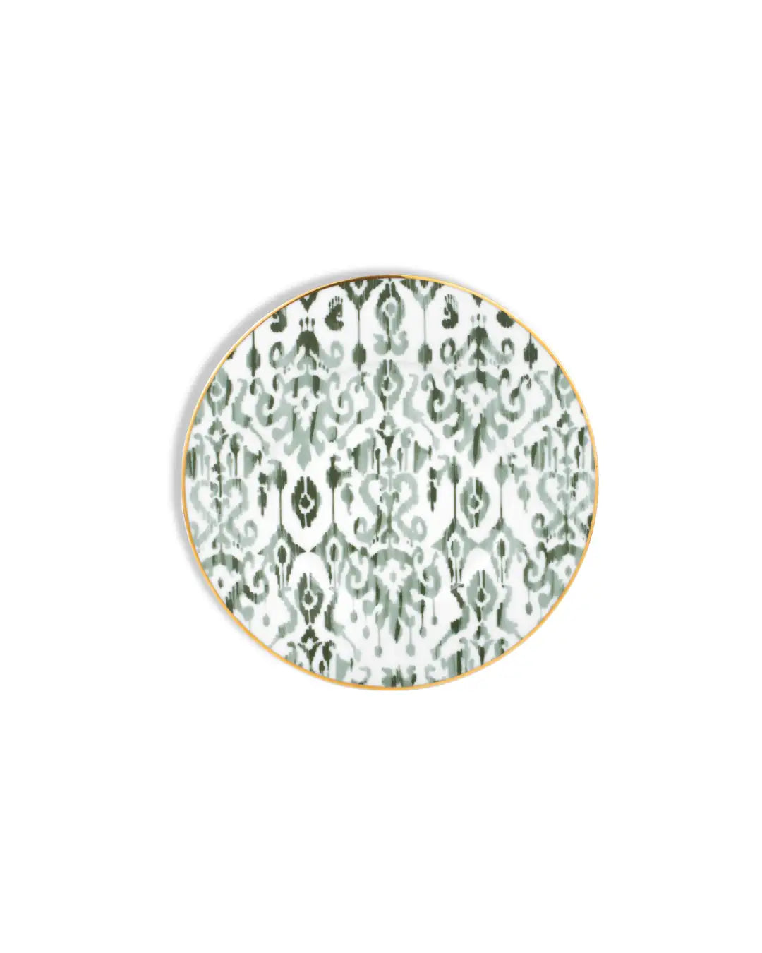 Grand plat de présentation en porcelaine fine - Design blanc et vert sauge | MARA
