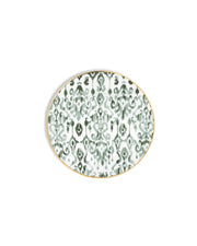 Assiette à Dessert en Porcelaine Fine - Motif Blanc & Vert Sauge | MARA