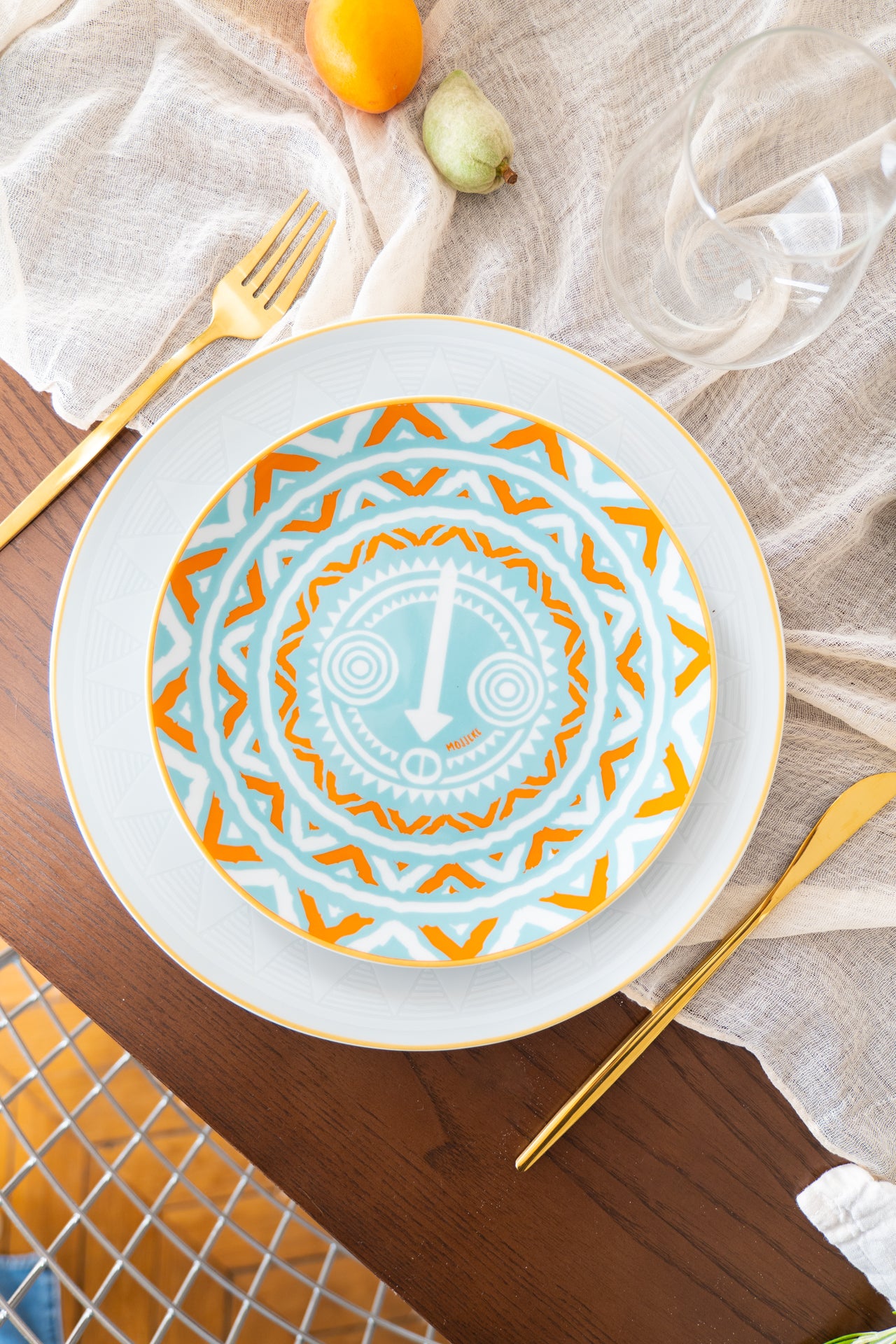 Weli Tiki Beach Set - Bleu lagon et Orange