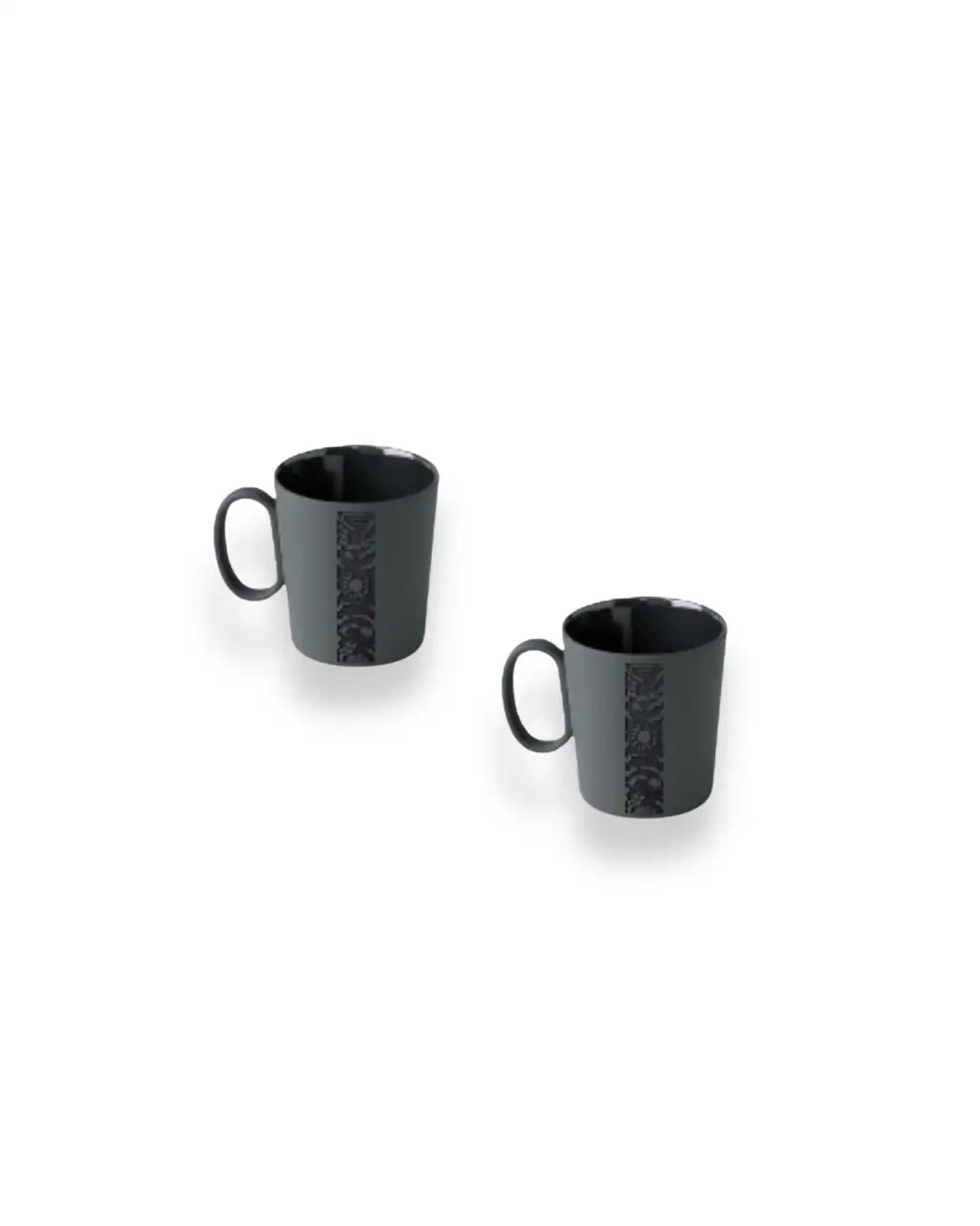 Lot de 2 mugs en porcelaine fine - Motif noir | The Vibration