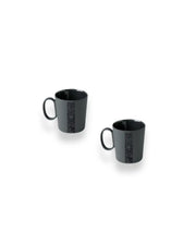 Fine Porcelain Set of 2 Mugs - Black Design | The Vibration