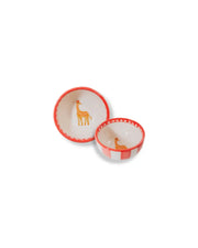 Faience Small Bowl - Animal Design Flame Red | Royal Animals - Giraffe