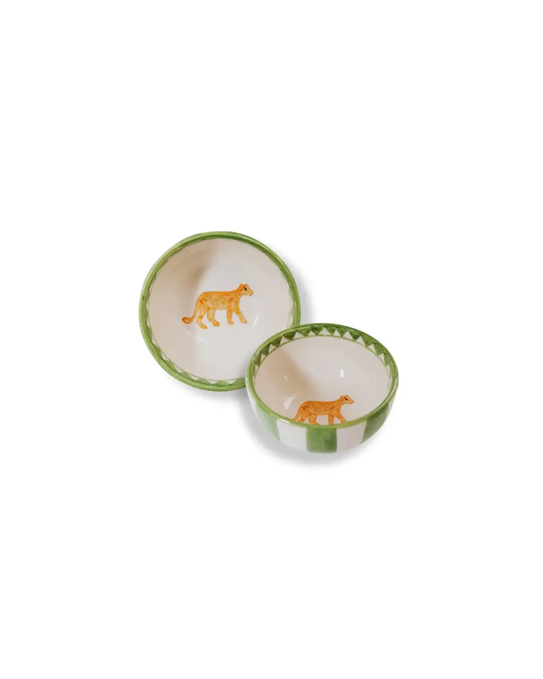 Faience Small Bowl - Animal Design Jungle Green | Royal Animals - Leopard