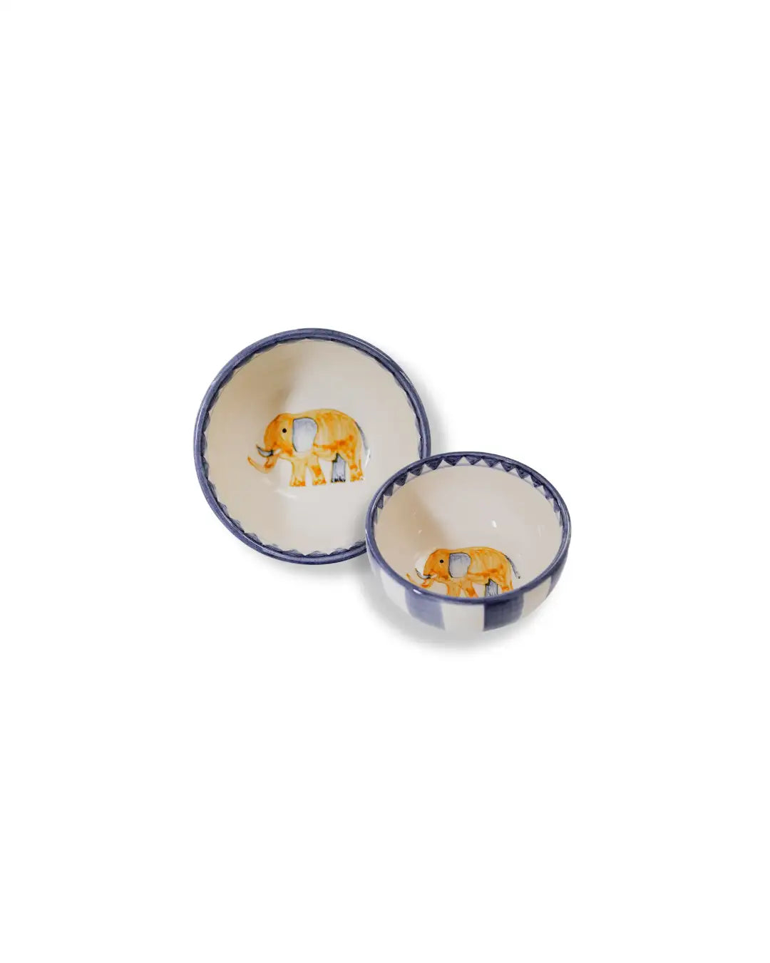 Faience Small Bowl - Animal Design Indigo Blue | Royal Animals - Elephant
