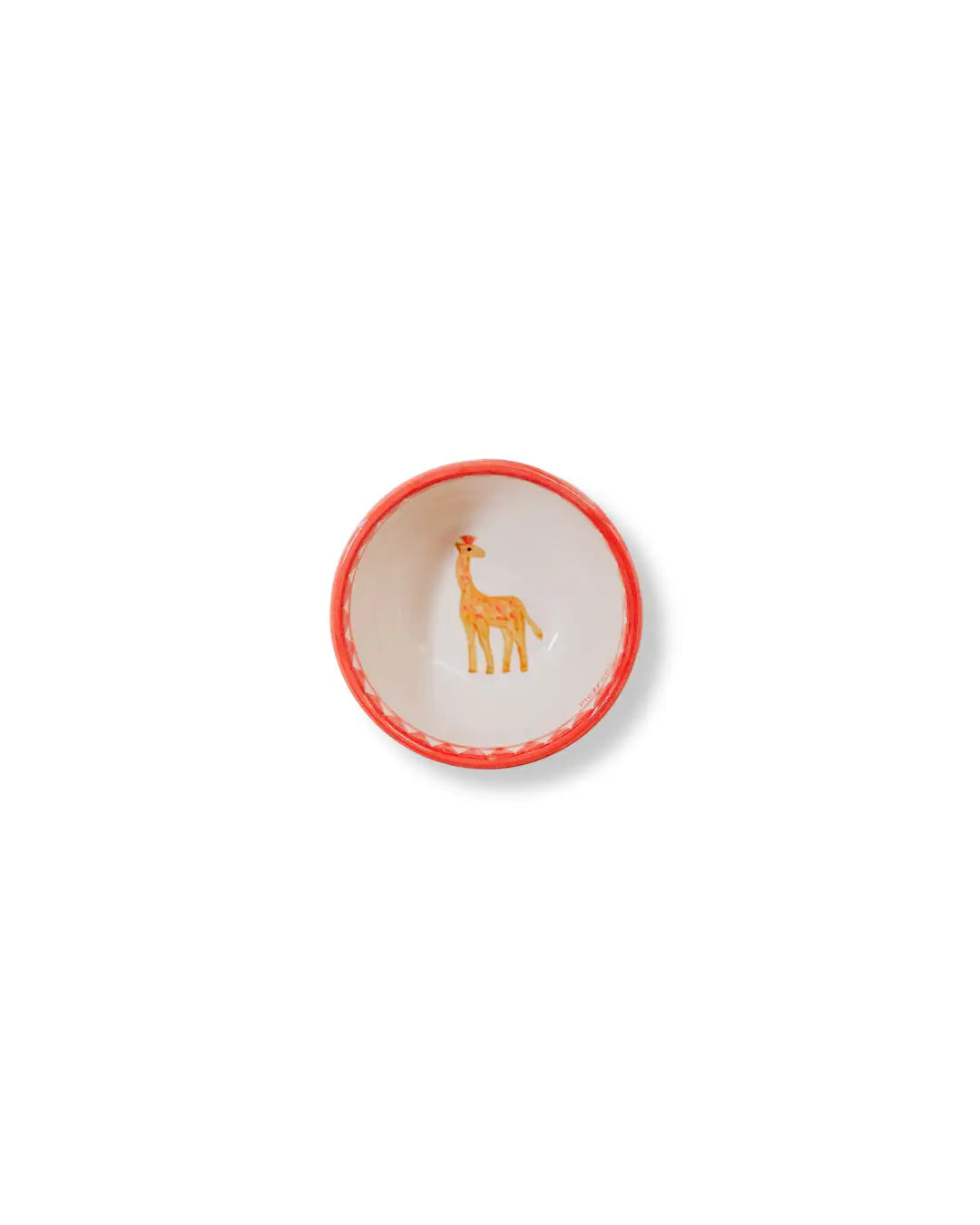 Faience Small Bowl - Animal Design Flame Red | Royal Animals - Giraffe