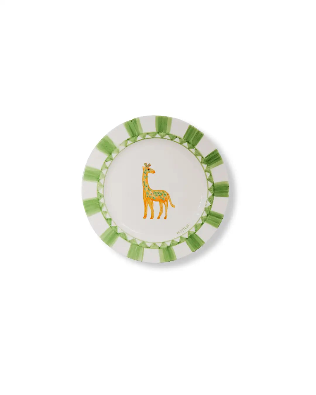 Assiette à Dessert en Faïence - Design Animal Vert Jungle | Royal Animals - Félin