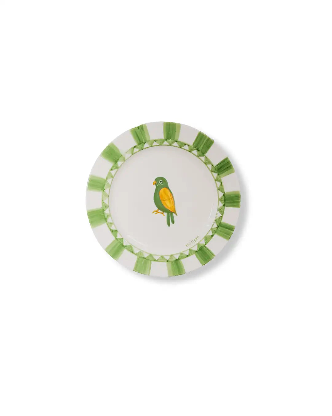 Assiette à Dessert en Faïence - Design Animal Vert Jungle | Royal Animals - Félin