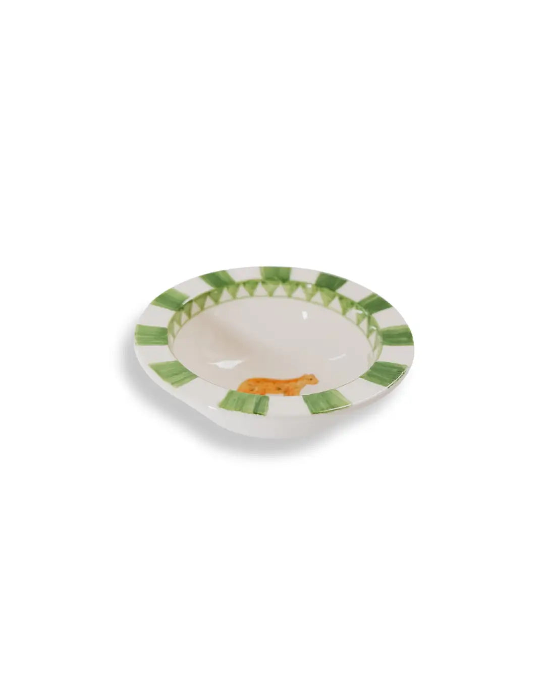 Faience Soup Bowl - Animal Design Jungle Green | Royal Animals - Leopard