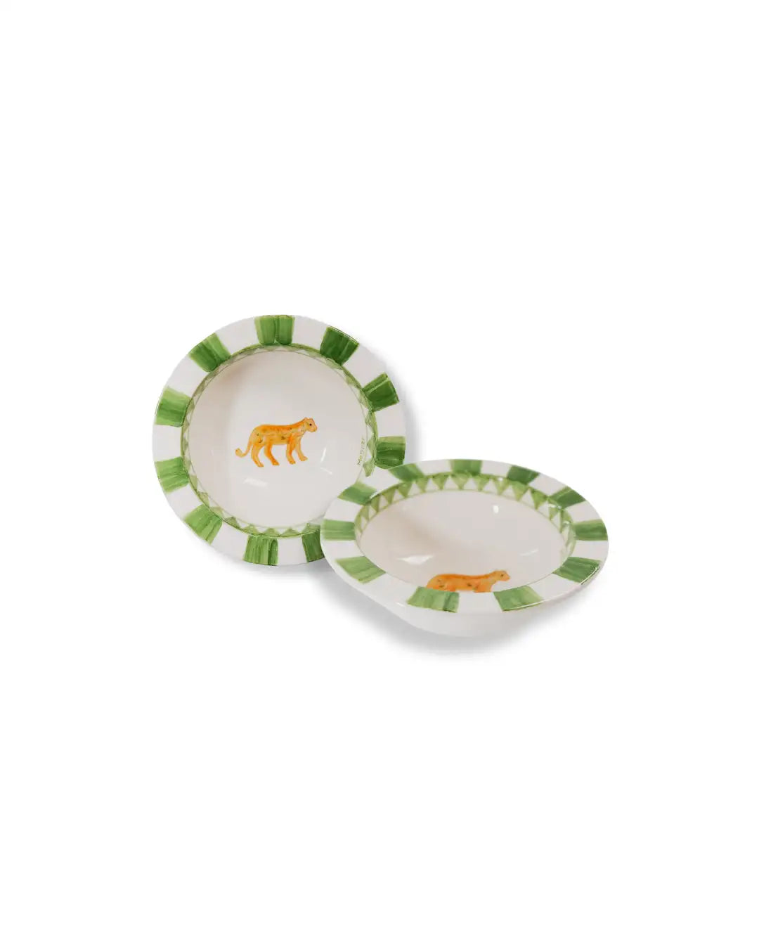 Faience Soup Bowl - Animal Design Jungle Green | Royal Animals - Leopard