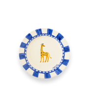 ROYAL ANIMALS Assiette à dessert - Bleu Indigo - Girafe