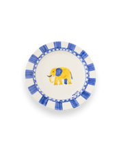 ROYAL ANIMALS Assiette à dessert - Bleu Indigo - Eléphant