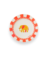 ROYAL ANIMALS Assiette à dessert - Rouge Flamboyant - Eléphant