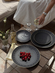 Set de Vide-Poches en Porcelaine - Design Noir Mat & Or Taille M & S | WURO