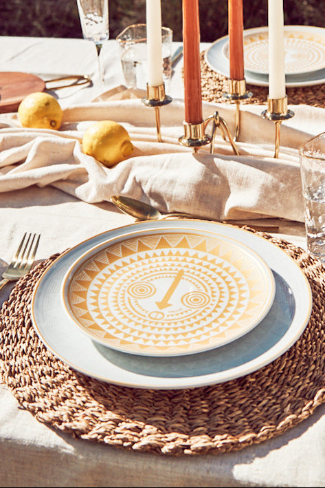 Fine Porcelain Dessert Plate - Gold & White Design | THE ESSENTIALS