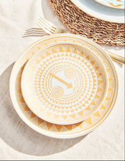 Fine Porcelain Dessert Plate - Gold & White Design | THE ESSENTIALS