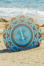 Fine Porcelain Dessert Plate - Lagoon Blue & Orange Design | WELI